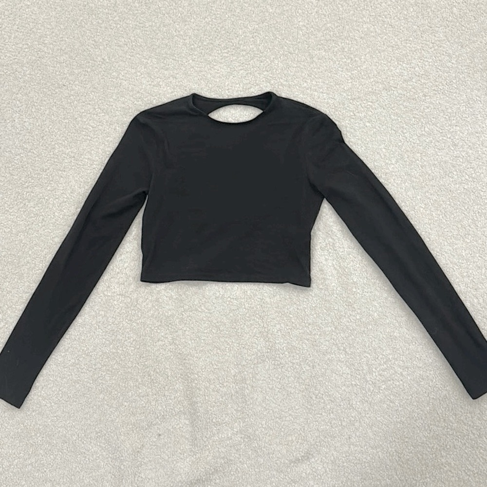 H&M - Open-back Long-sleeve Crop Top (size small)